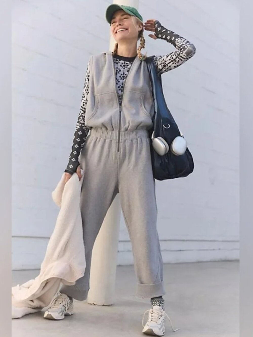 Free People Movement Set Go Onesie in Heather Grey NWT